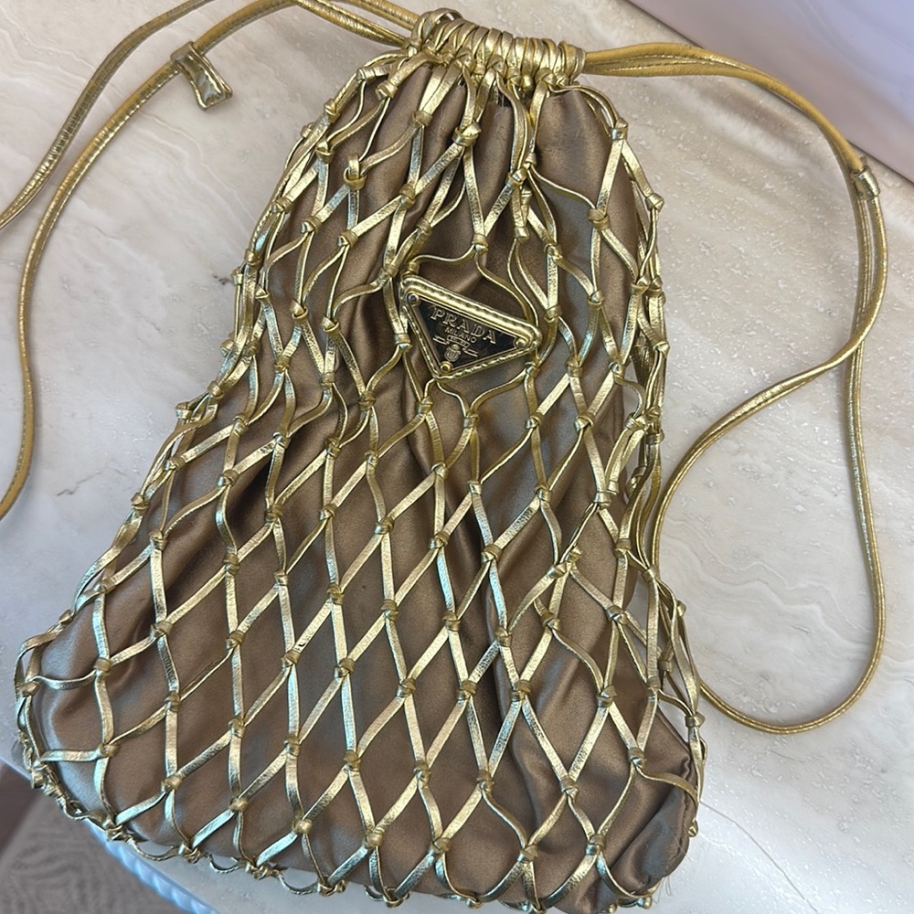 Prada gold bag with chain